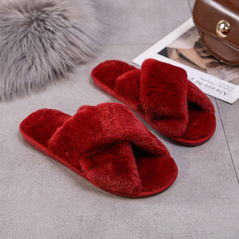 Personalized Bride Gift Pearls Rhinestone Fluffy Slippers for Unique & Love | JNSCloth10