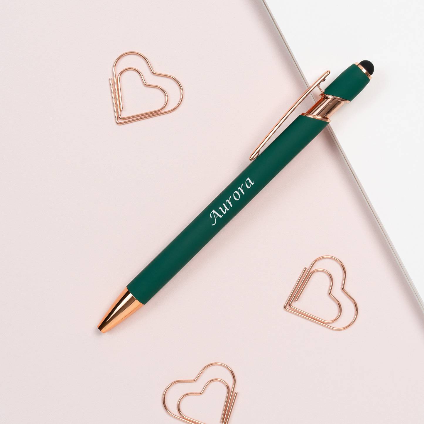 Personalized Luxurious Soft Touch Rose Gold Pen | JNSDec67