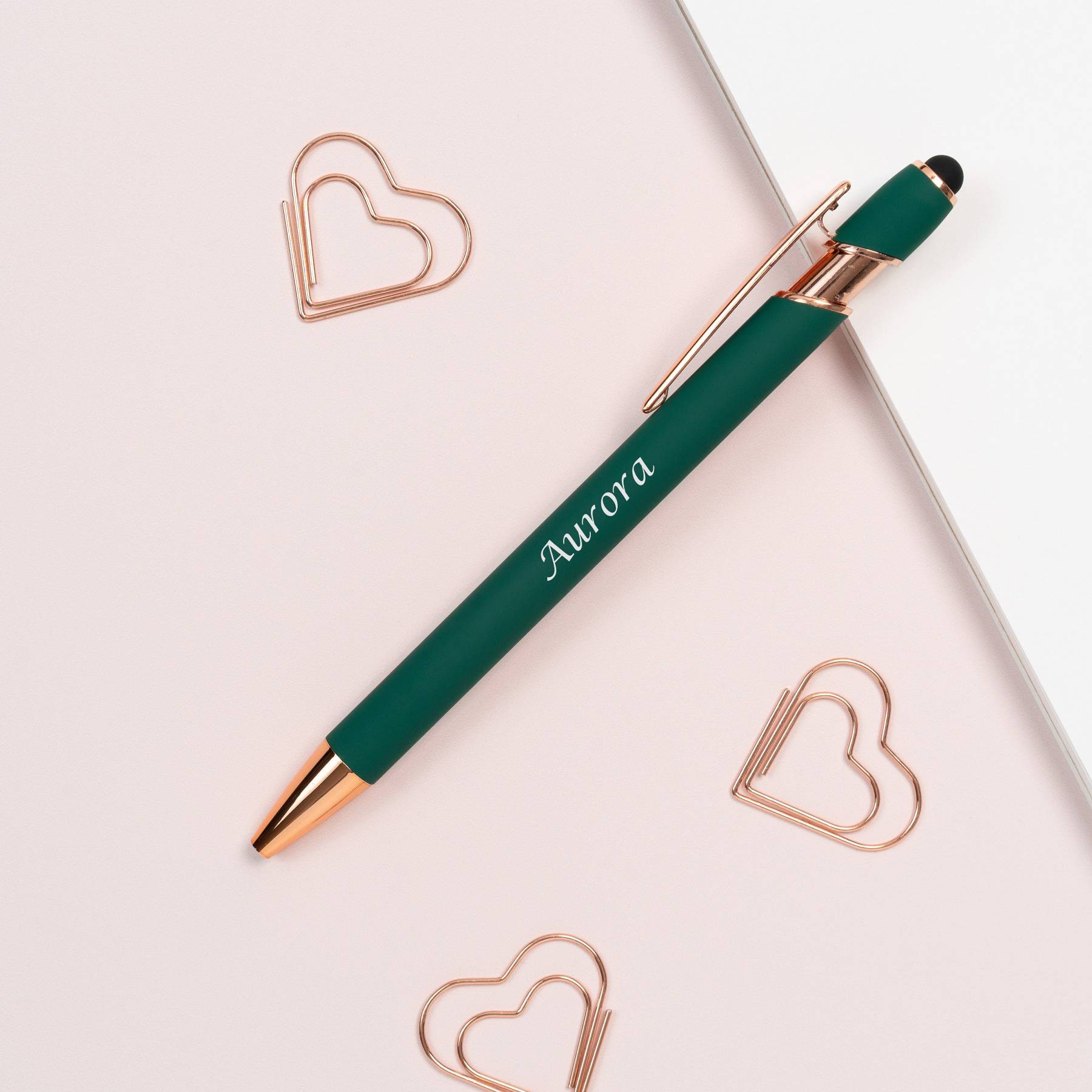 Personalized Luxurious Soft Touch Rose Gold Pen | JNSDec67