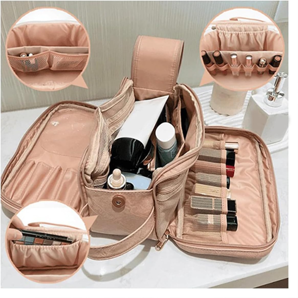 Personalized Leather Embroidered Makeup Bag for Unique & Love | JNSBag72