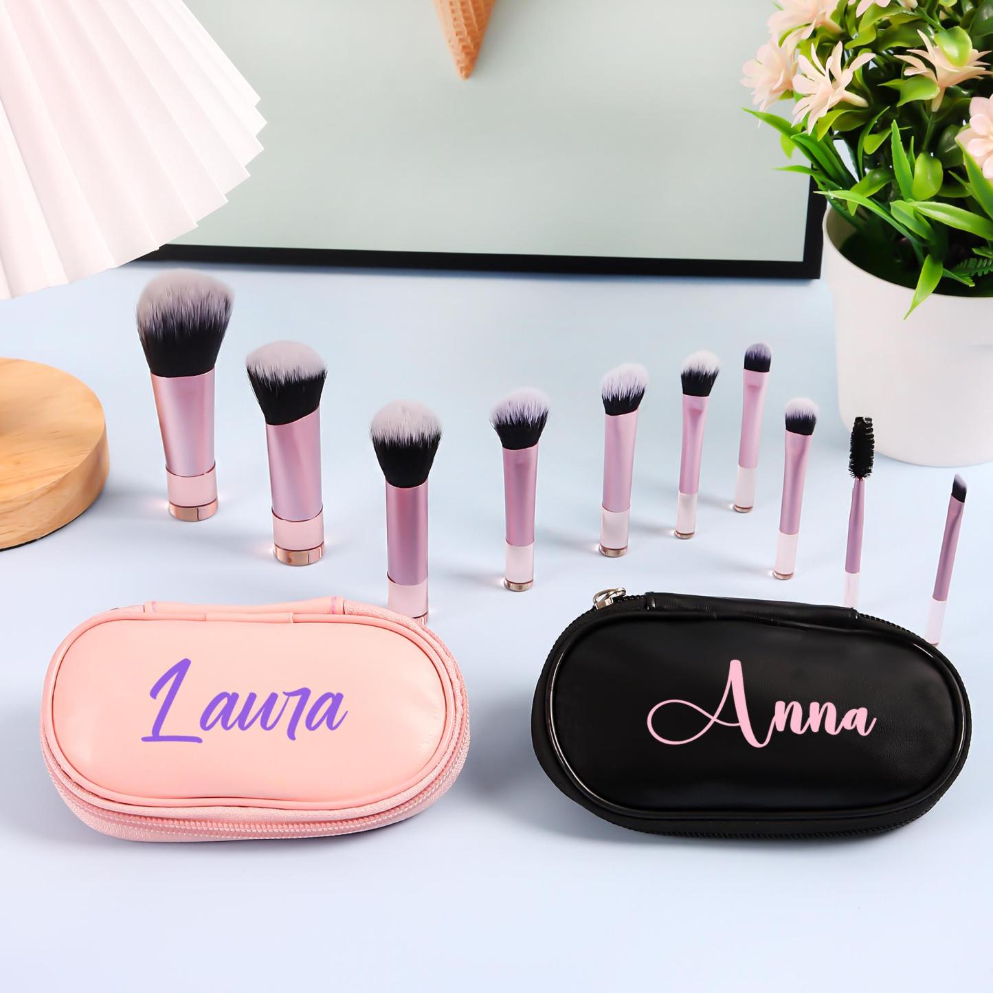 Personalized Portable Cosmetic Brushes Set for Unique & Love | JNSBag114