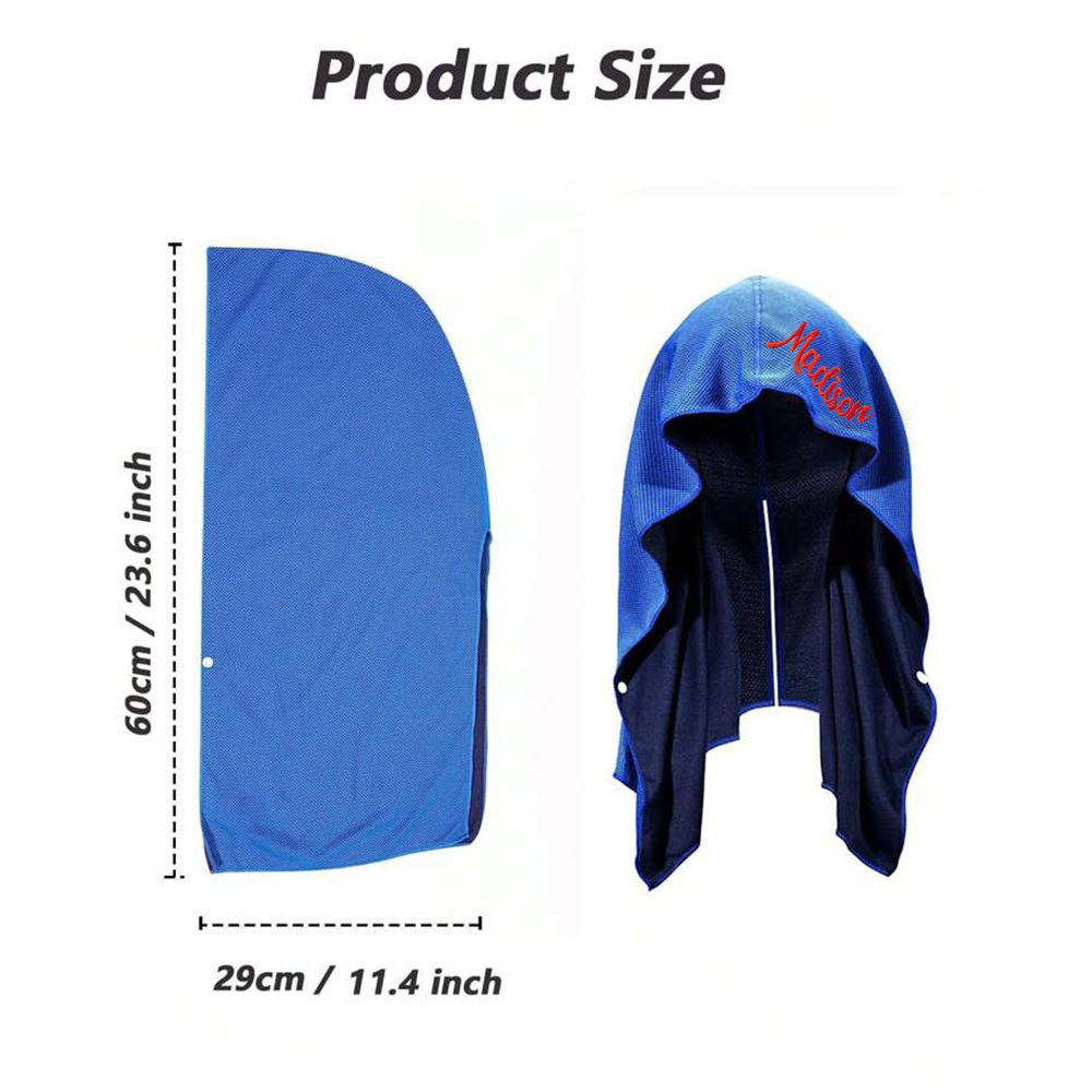 Personalized Quick Drying Cooling Hoodie Towel for Neck and Face UV Sun Protection | JNSCloth46