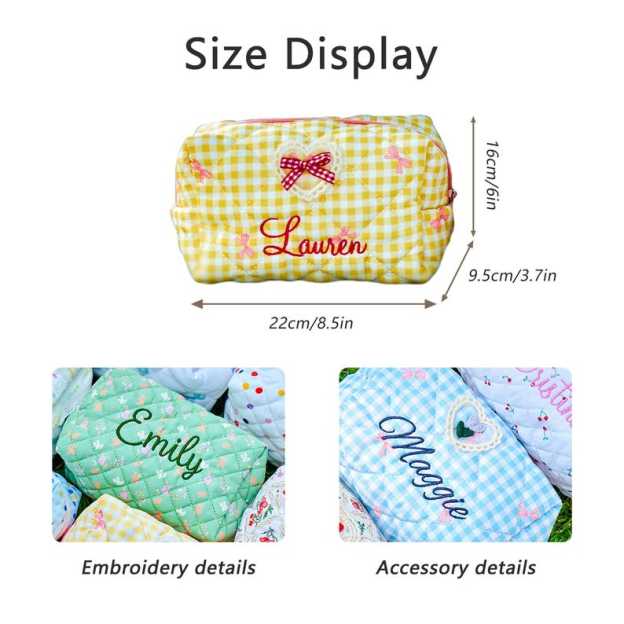 Personalized Name Embroidered Travel Makeup Bag for Unique & Love | JNSBag108