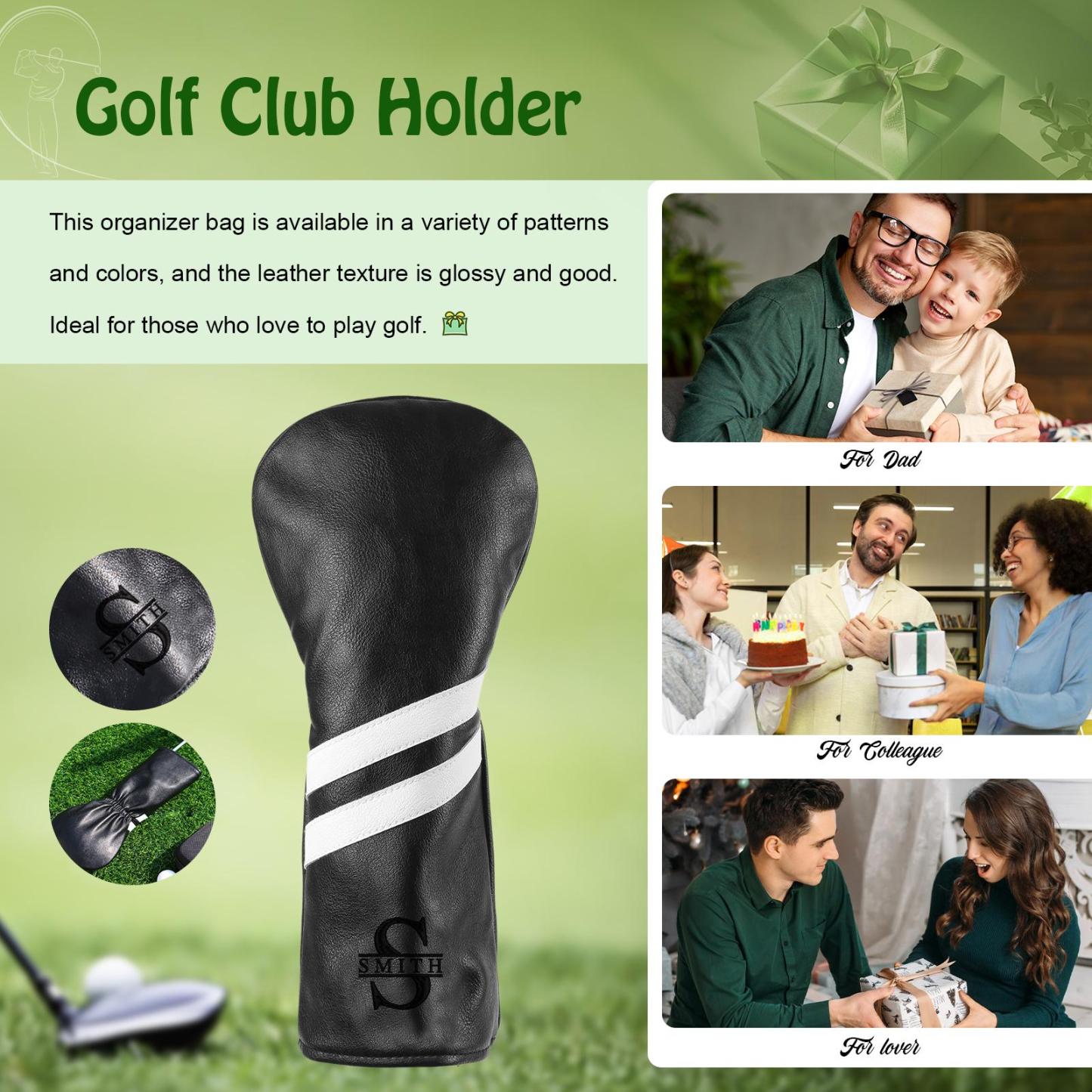 Personalized Monogram Embroidered Golf Club Leather Headcover for Unique & Love | JNSBag125