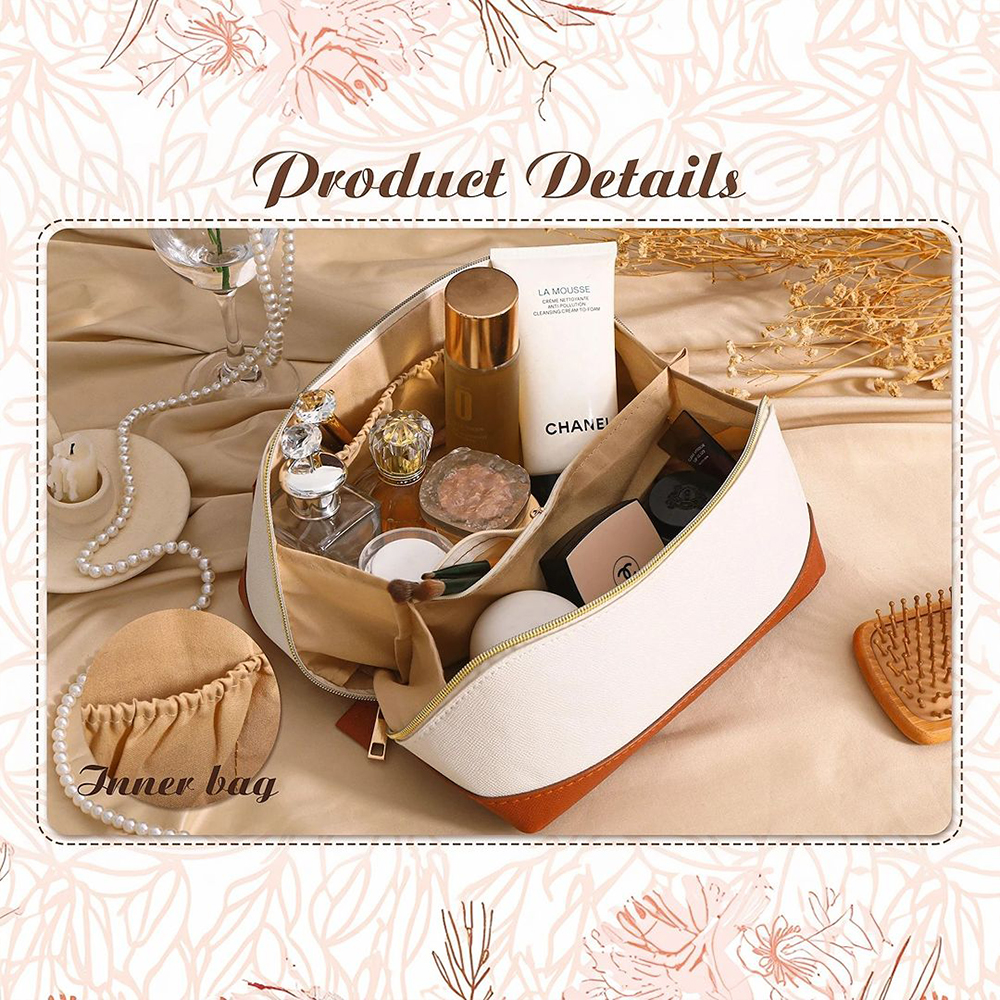 Personalized Embroidered Leather Makeup Bag for Unique & Love | JNSBag107