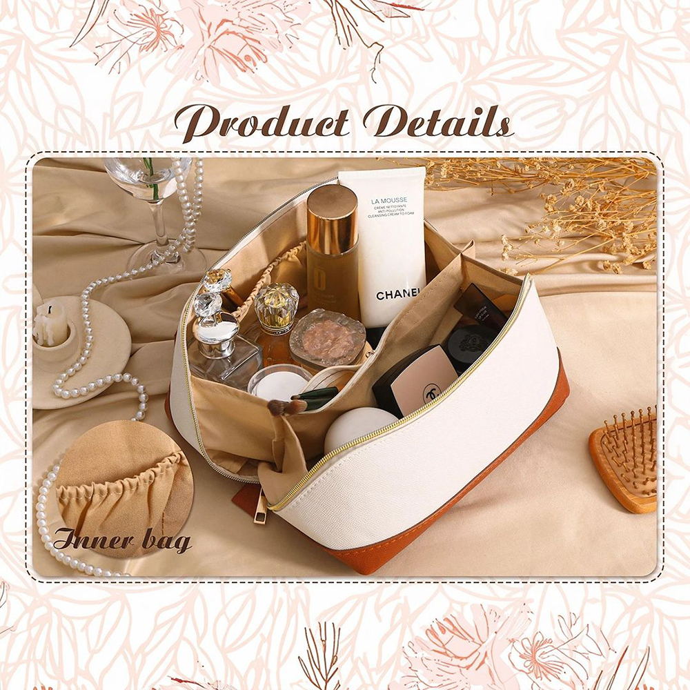 Personalized Embroidered Leather Makeup Bag for Unique & Love | JNSBag107