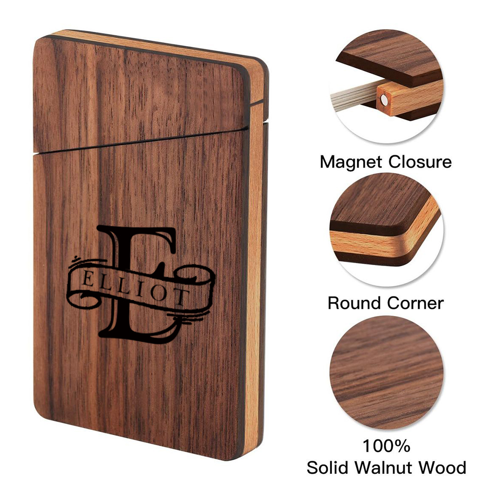 Personalized Monogram Engraved Business Card Holder with Magnetic Closure | JNSCase06