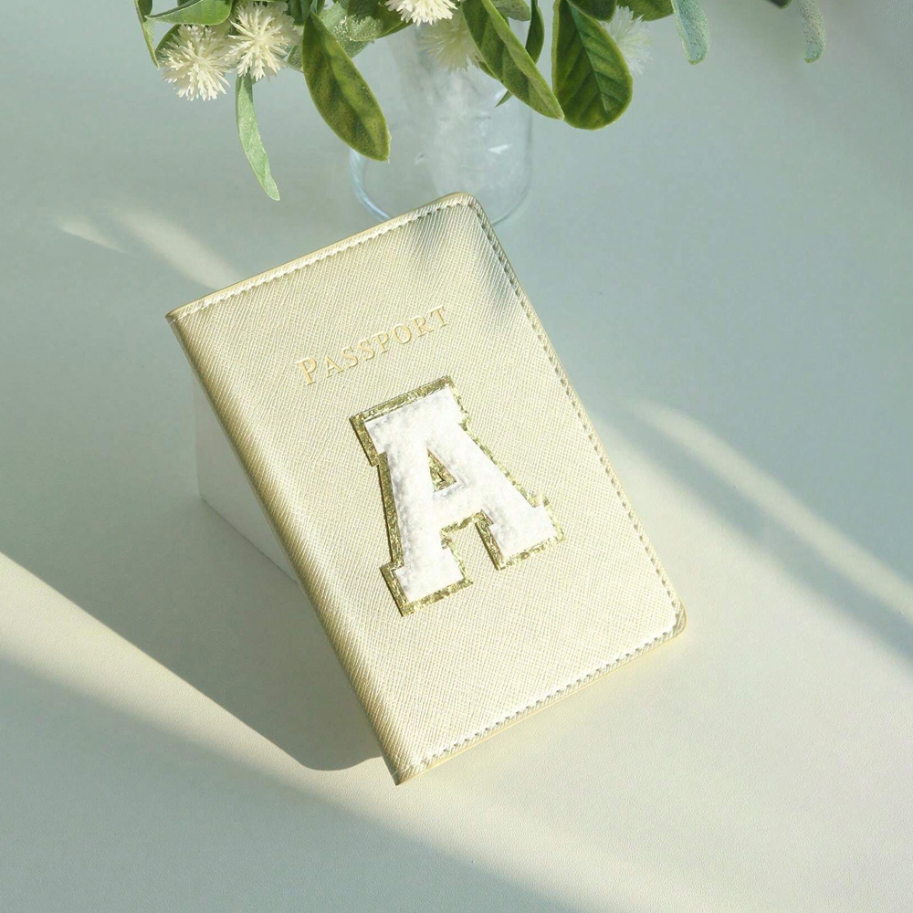 Personalized Chenille Letter Patch Passport Cover for Unique & Love