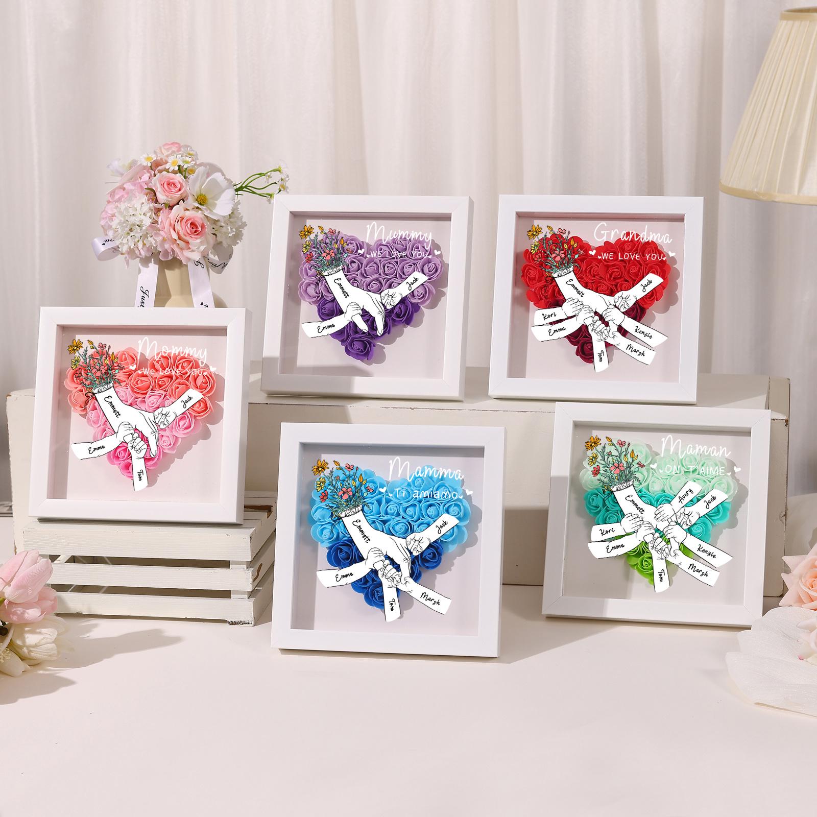 Personalized Flower Heart Shadow Box for Unique & Love | JNSDec137