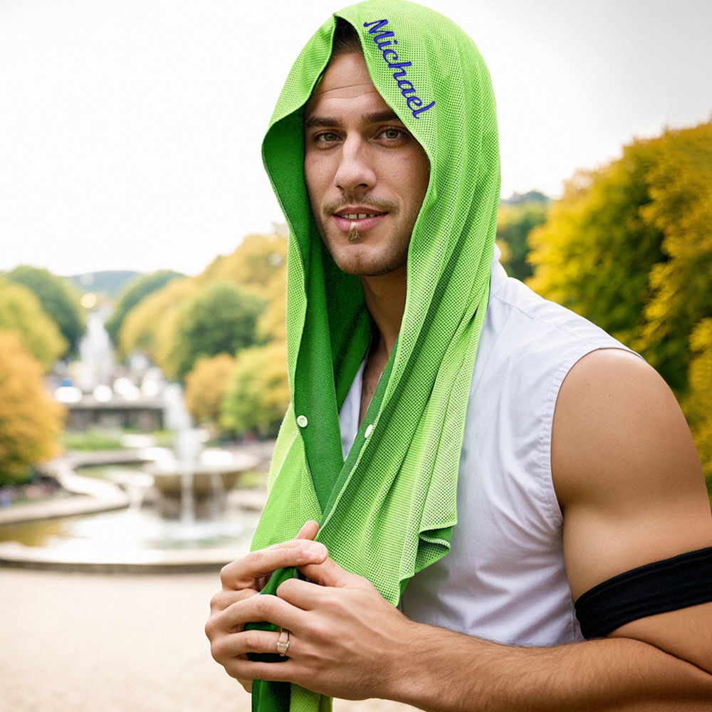 Personalized Quick Drying Cooling Hoodie Towel for Neck and Face UV Sun Protection | JNSCloth46