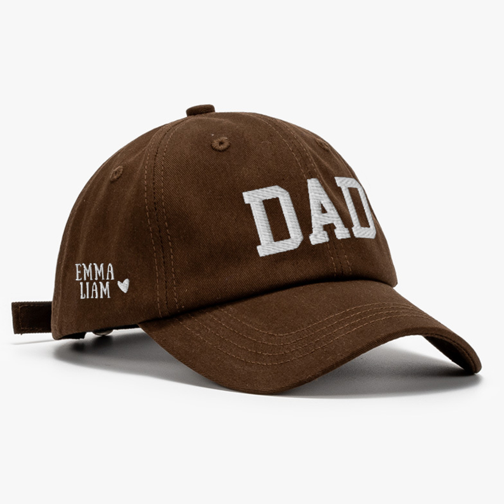Personalized Embroidered DAD Hat with Kids Names for Unique & Love | JNSHat10