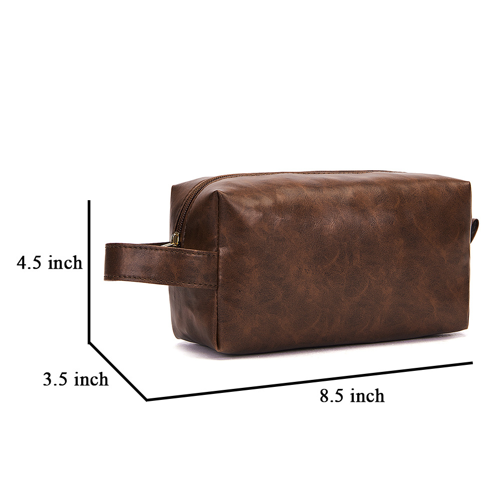 Personalized Leather Monogram Engraved Wash Bag for Unique & Love | JNSBag27
