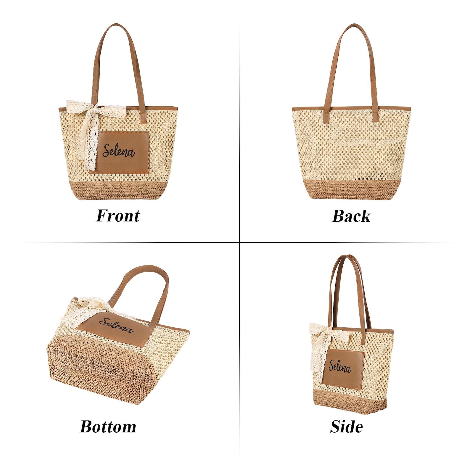 Personalized Name Straw Tote Bag for Unique & Love | JNSBag131