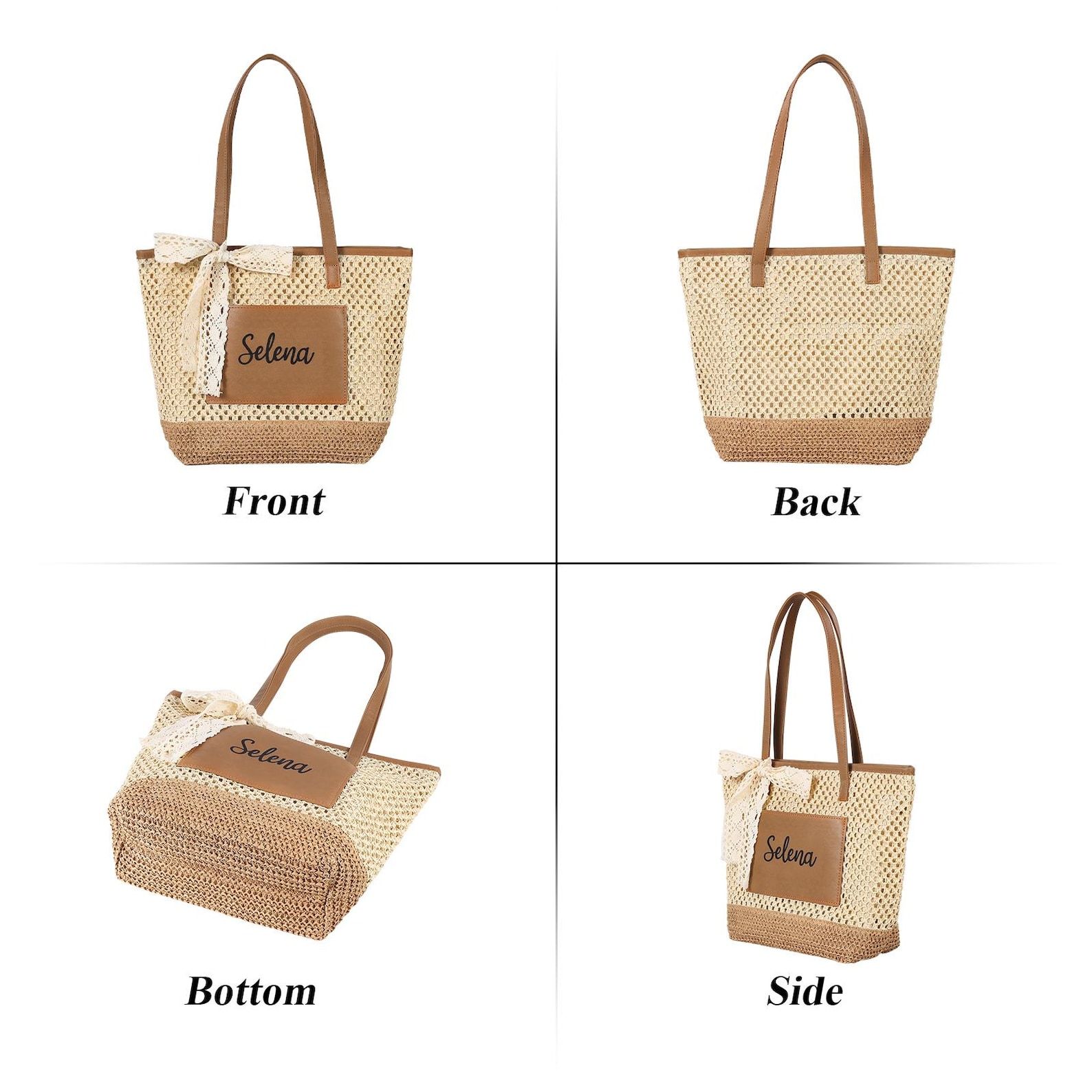 Personalized Name Straw Tote Bag for Unique & Love | JNSBag131