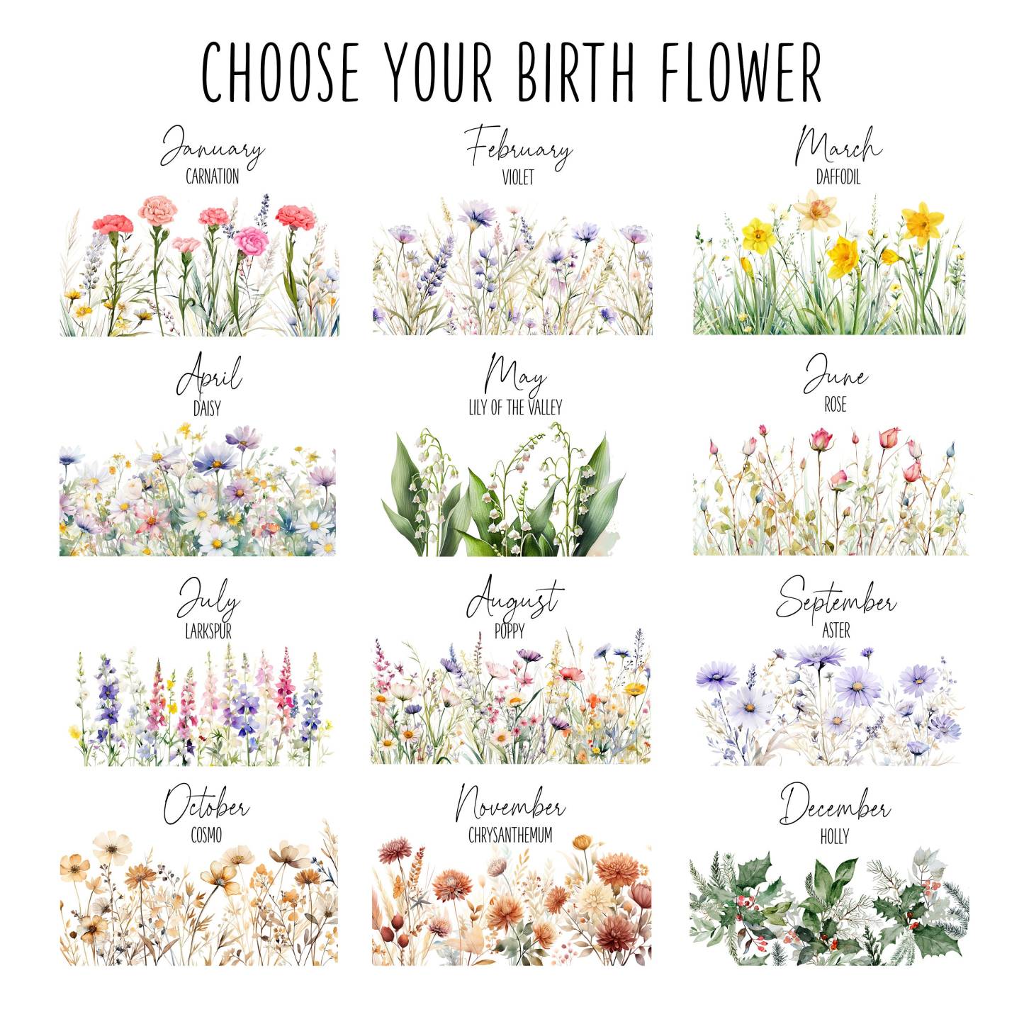 Personalized Birth Month Flower Ring Dish With Name for Unique & Love | JNSDec58