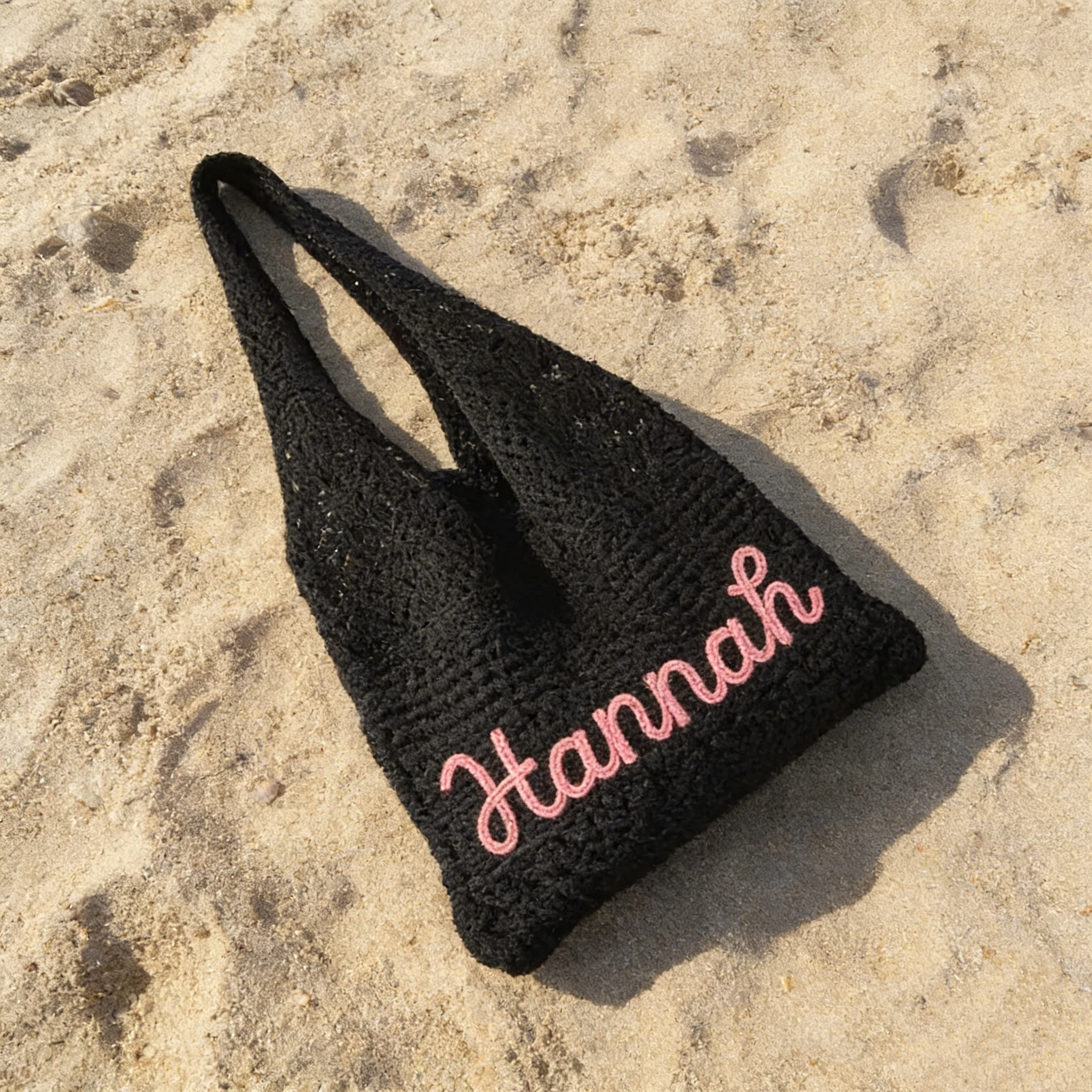 Personalized Hand Embroidered Knit Beach Bag for Unique & Love | JNSBag129