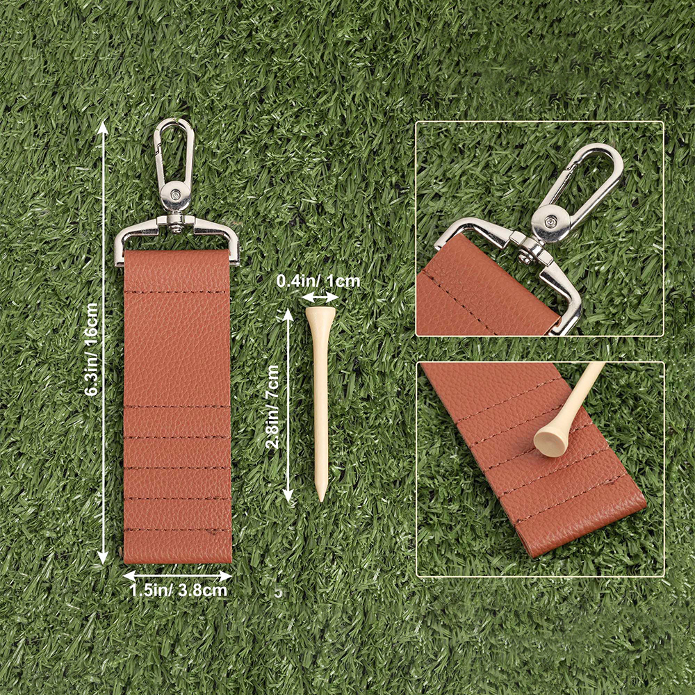 Personalized Leather Golf Tee Bag Tag Holder | JNSBag64