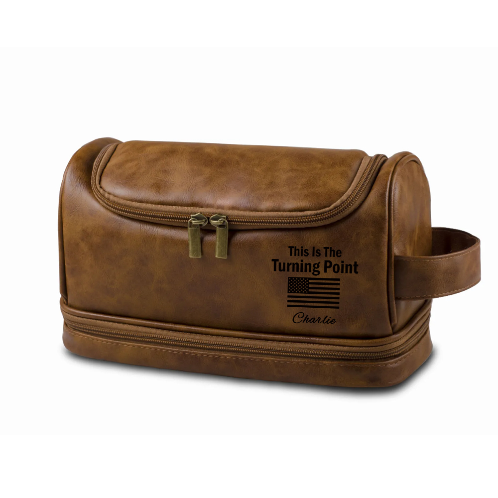 Personalized Leather Monogram Engraved Wash Bag for Unique & Love | JNSBag111