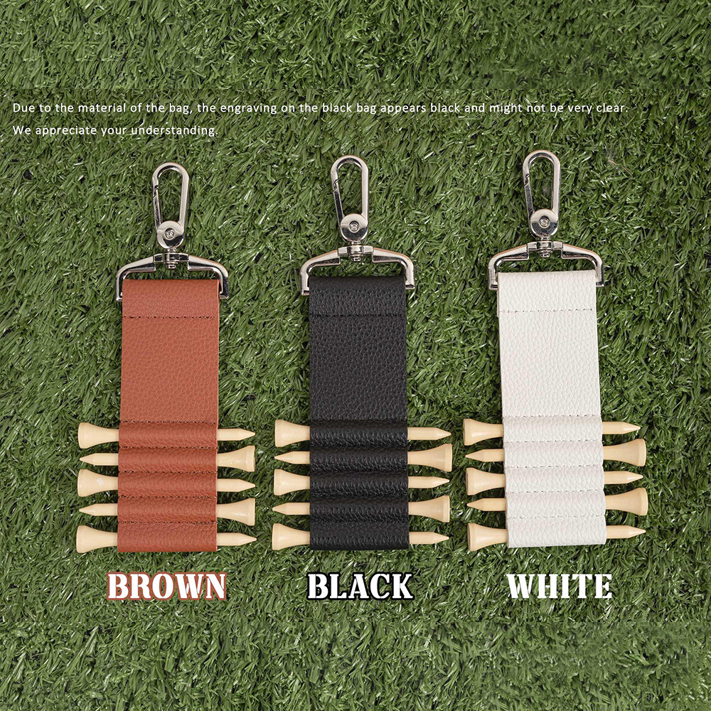 Personalized Leather Golf Tee Bag Tag Holder | JNSBag64