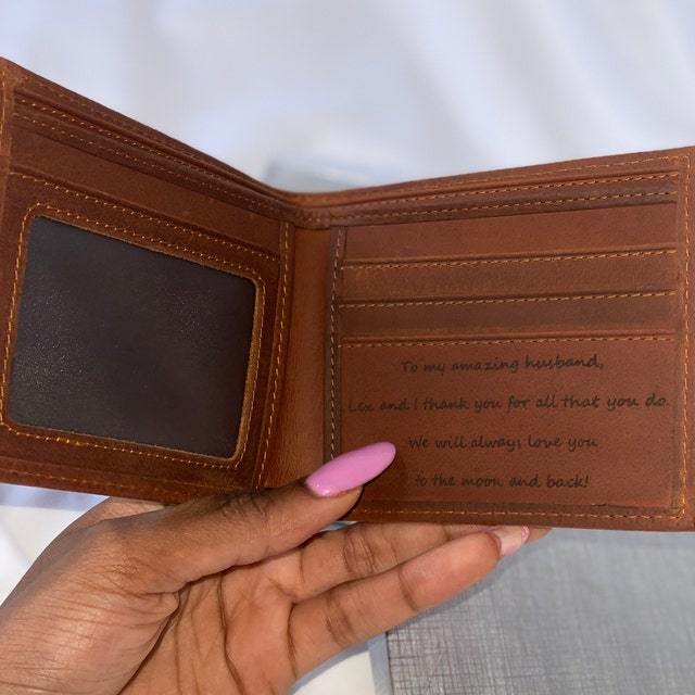Personalized Engraved Leather Wallet for Unique & Love | JNSBag18