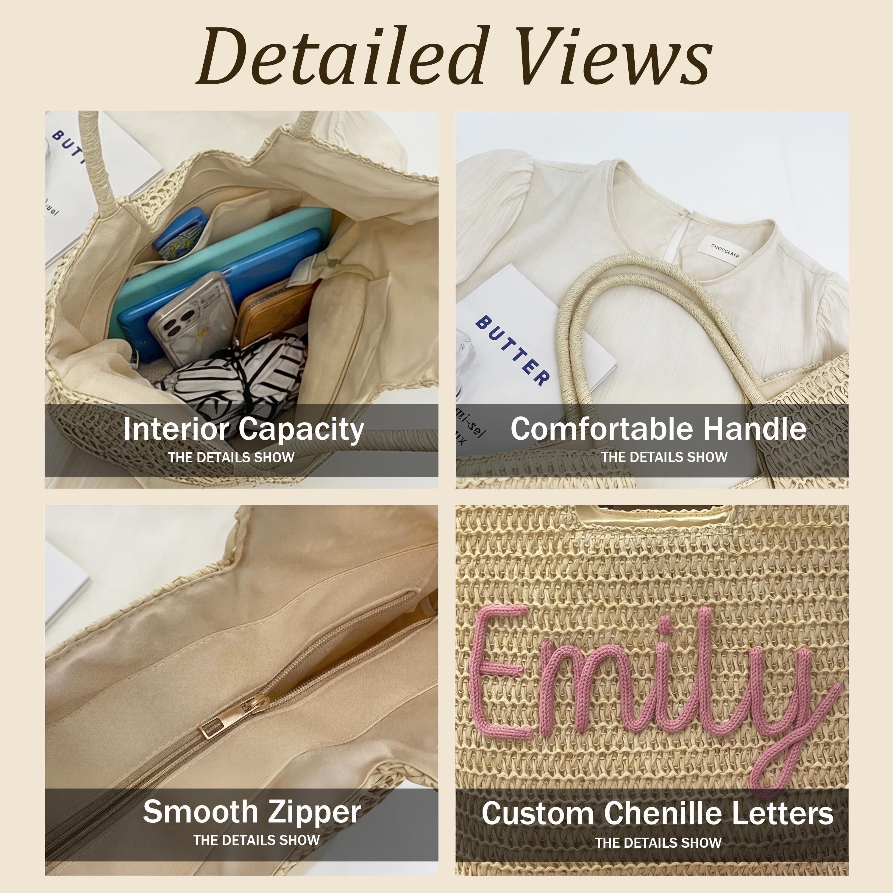 Personalized Hand Embroidered Beach Tote Bag for Unique & Love | JNSBag136