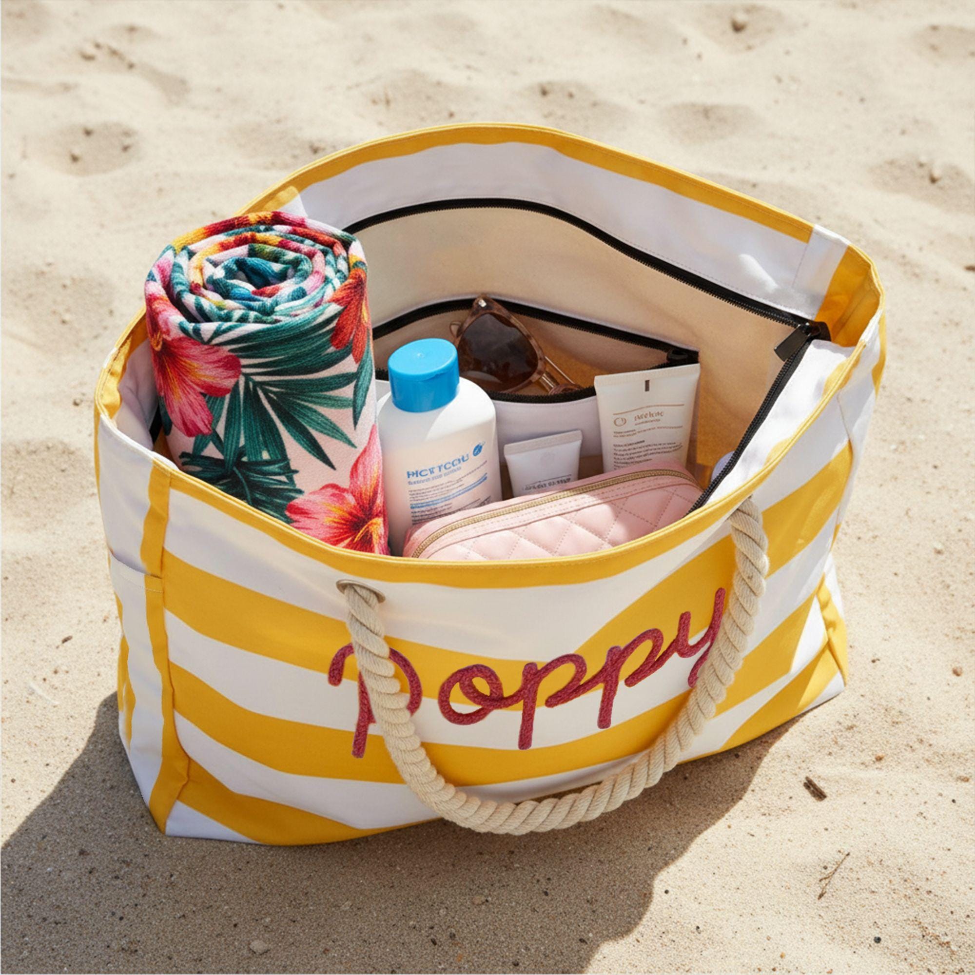 Personalized Hand Embroidered Waterproof Beach Tote Bag for Unique & Love | JNSBag128