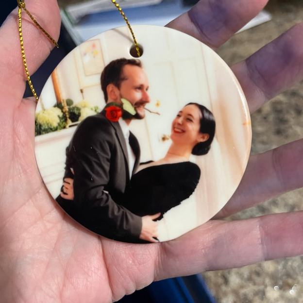 Personalized Photo Ceramic Ornament with Both Sides for Unique & Love | JNSDec21