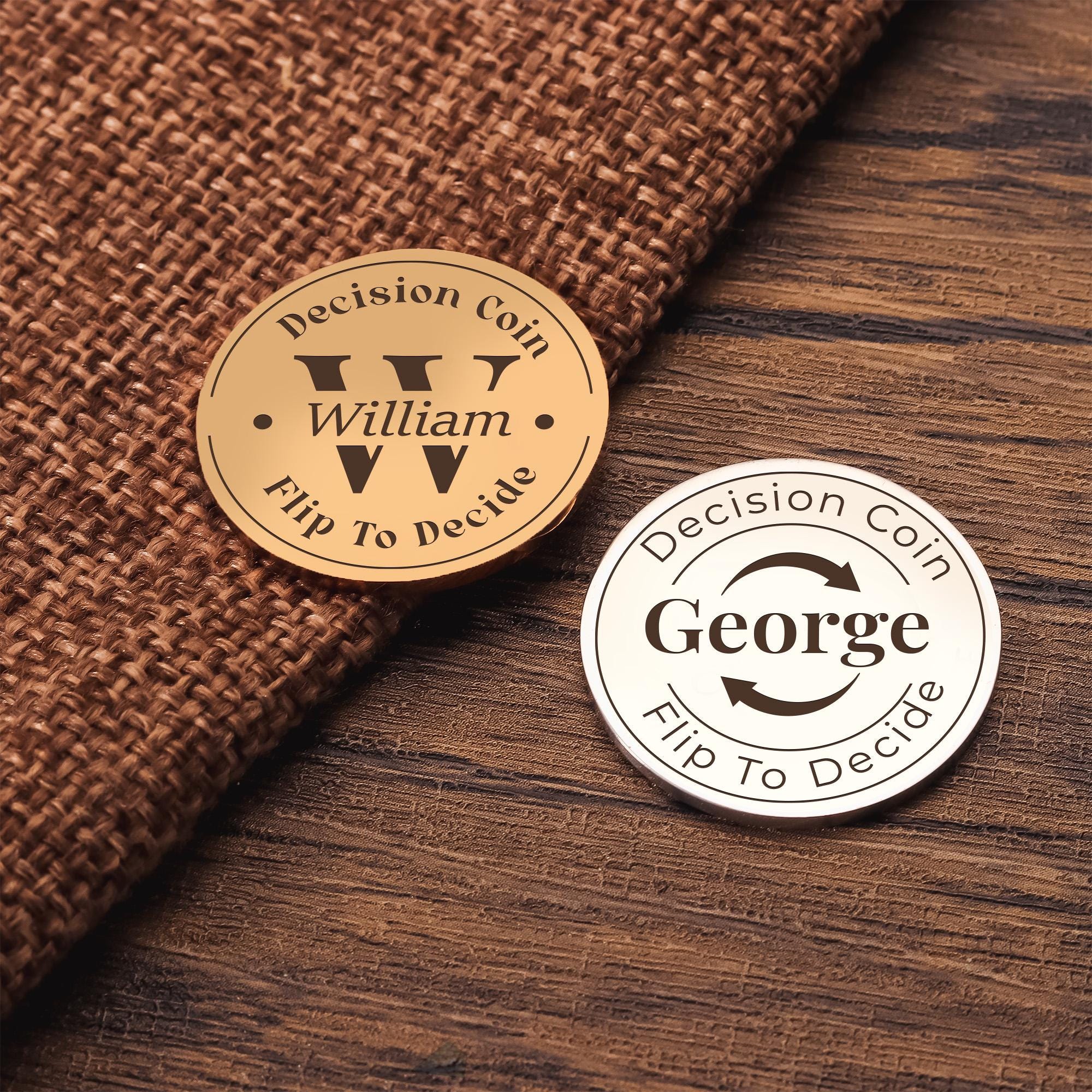 Personalized Engraved Decision Coin with Wooden Box | JNSDec153