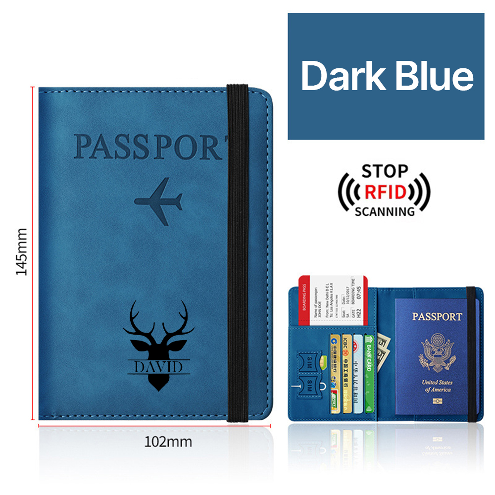 Personalized Monogram Leather Passport Cover with RFID Blocking | JNSCase01