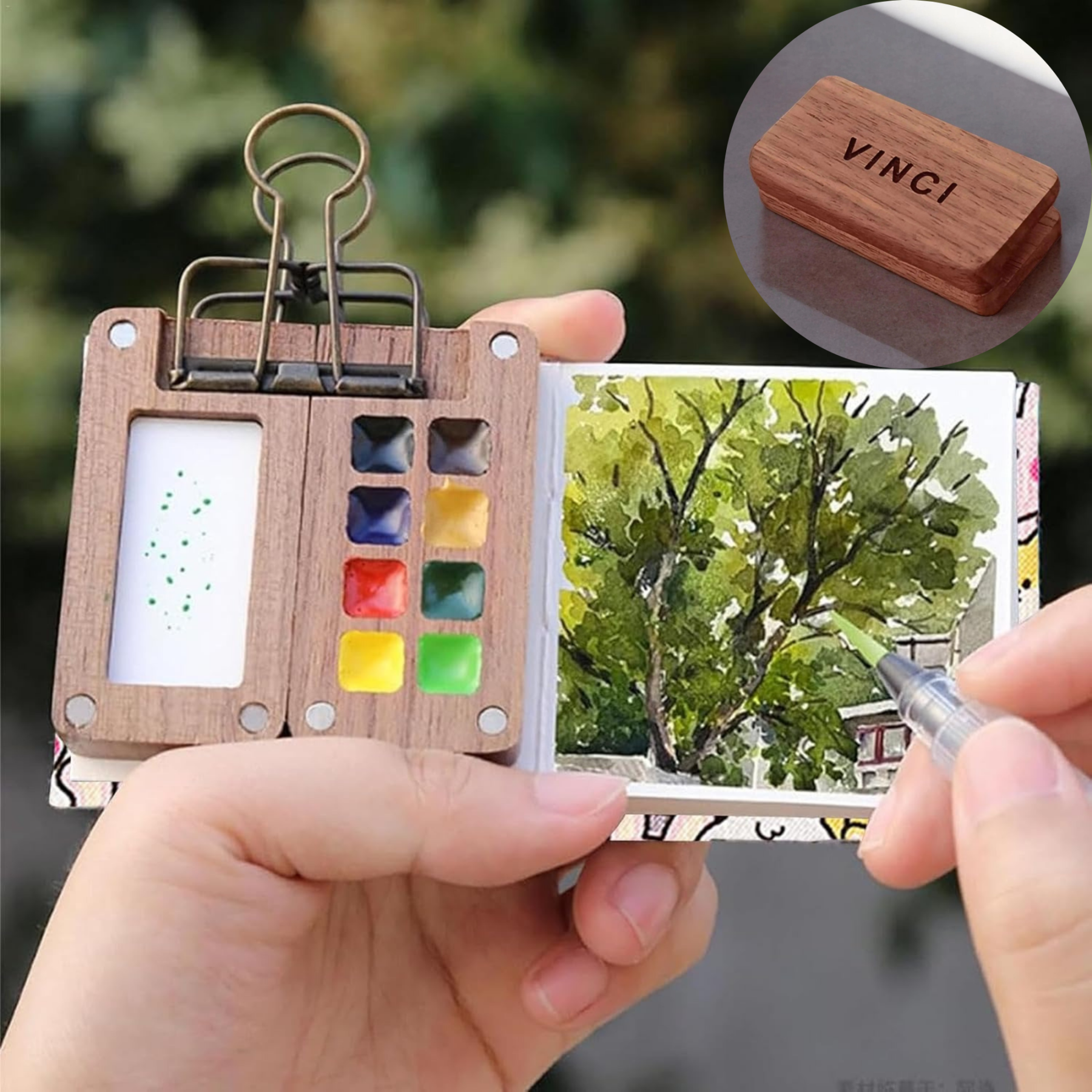 Personalized Name Magnetic Portable Watercolor Paint Box Kit for Uniqu