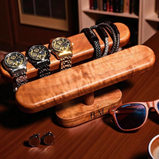 Personalized Engraved Handmade Wood Watch Holder Stand for Unique & Love | JNSDec177