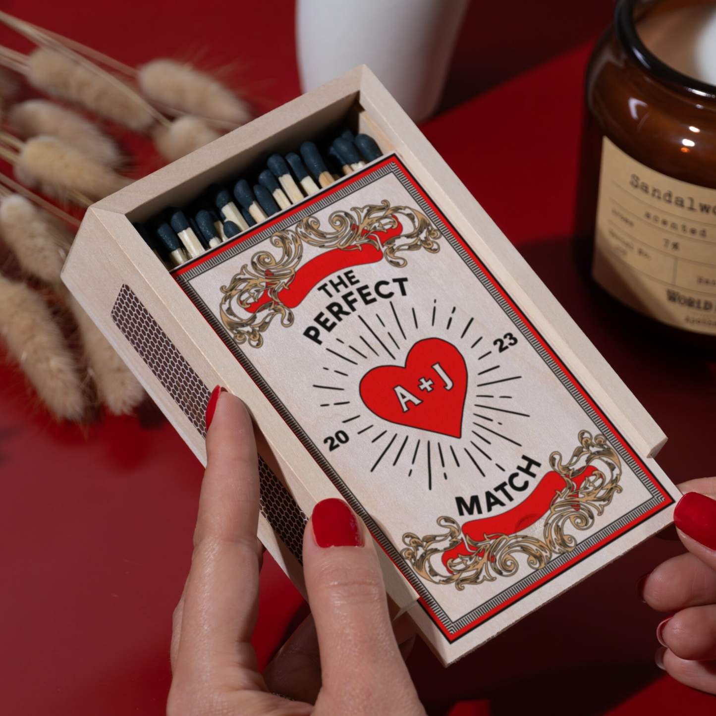 Personalized Couples Wooden Matchbox for Unique & Love | JNSDec181