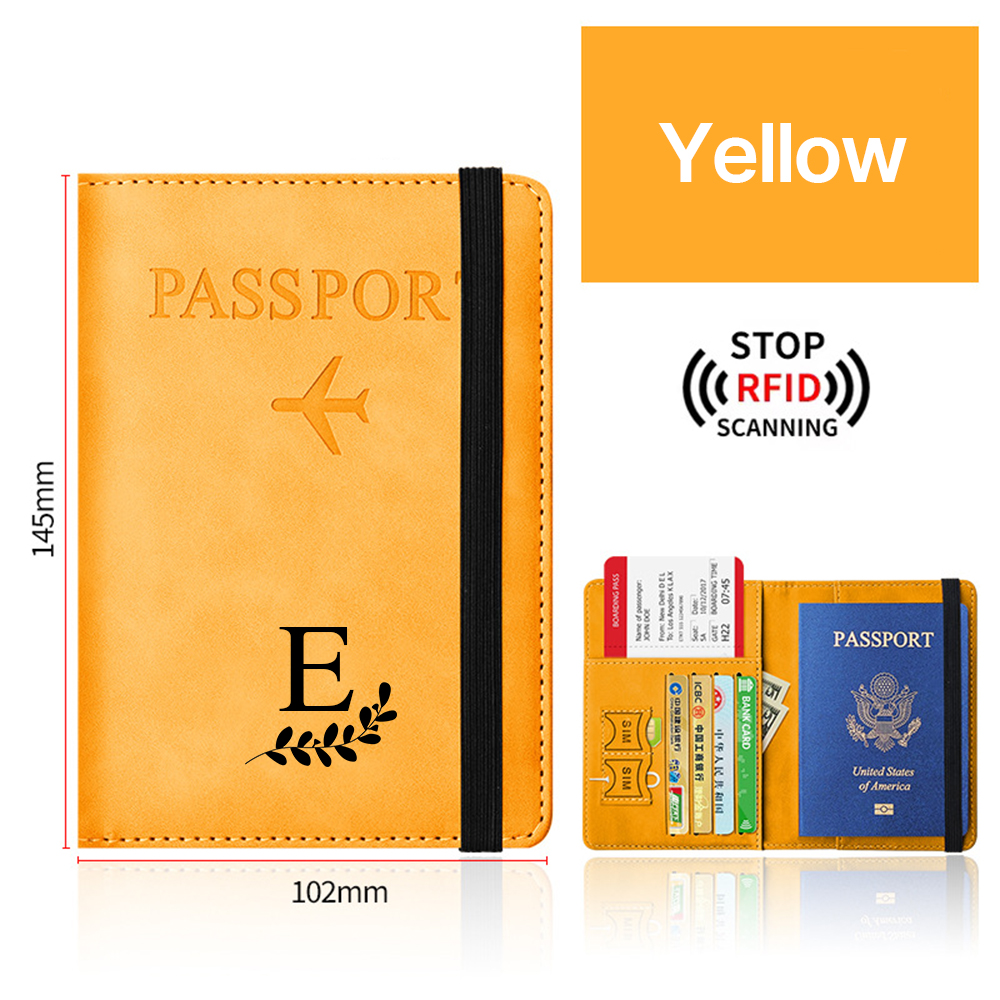 Personalized Monogram Leather Passport Cover with RFID Blocking | JNSCase01