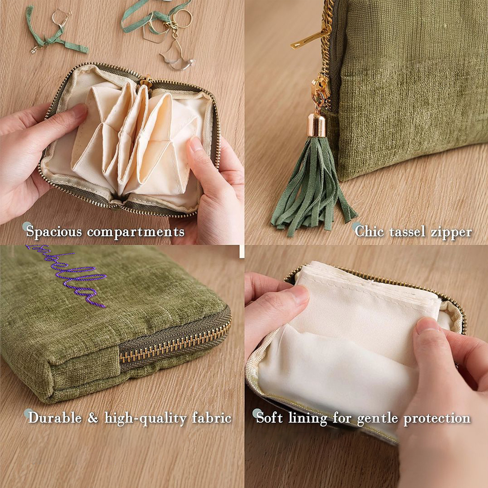 Personalized Embroidered Travel Jewelry Organizer Case for Unique & Love | JNSBag117