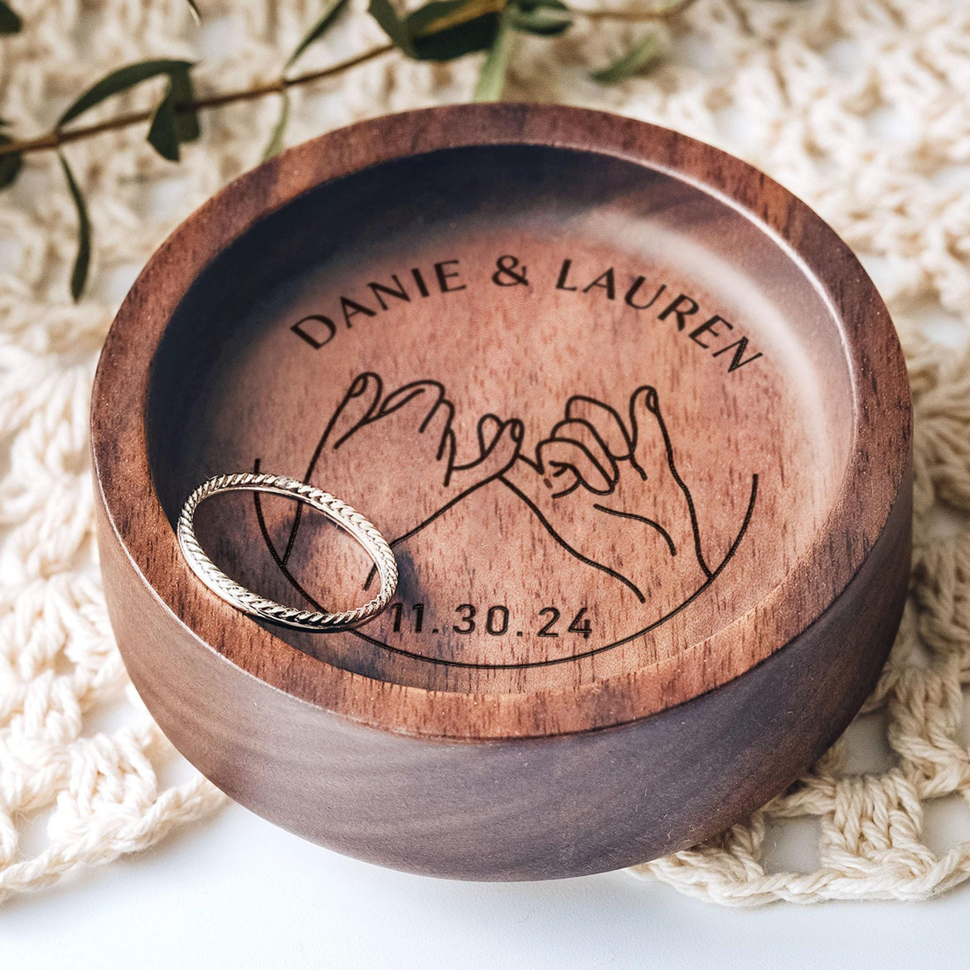 Personalized Wooden Ring Dish for Unique & Love | JNSDec152