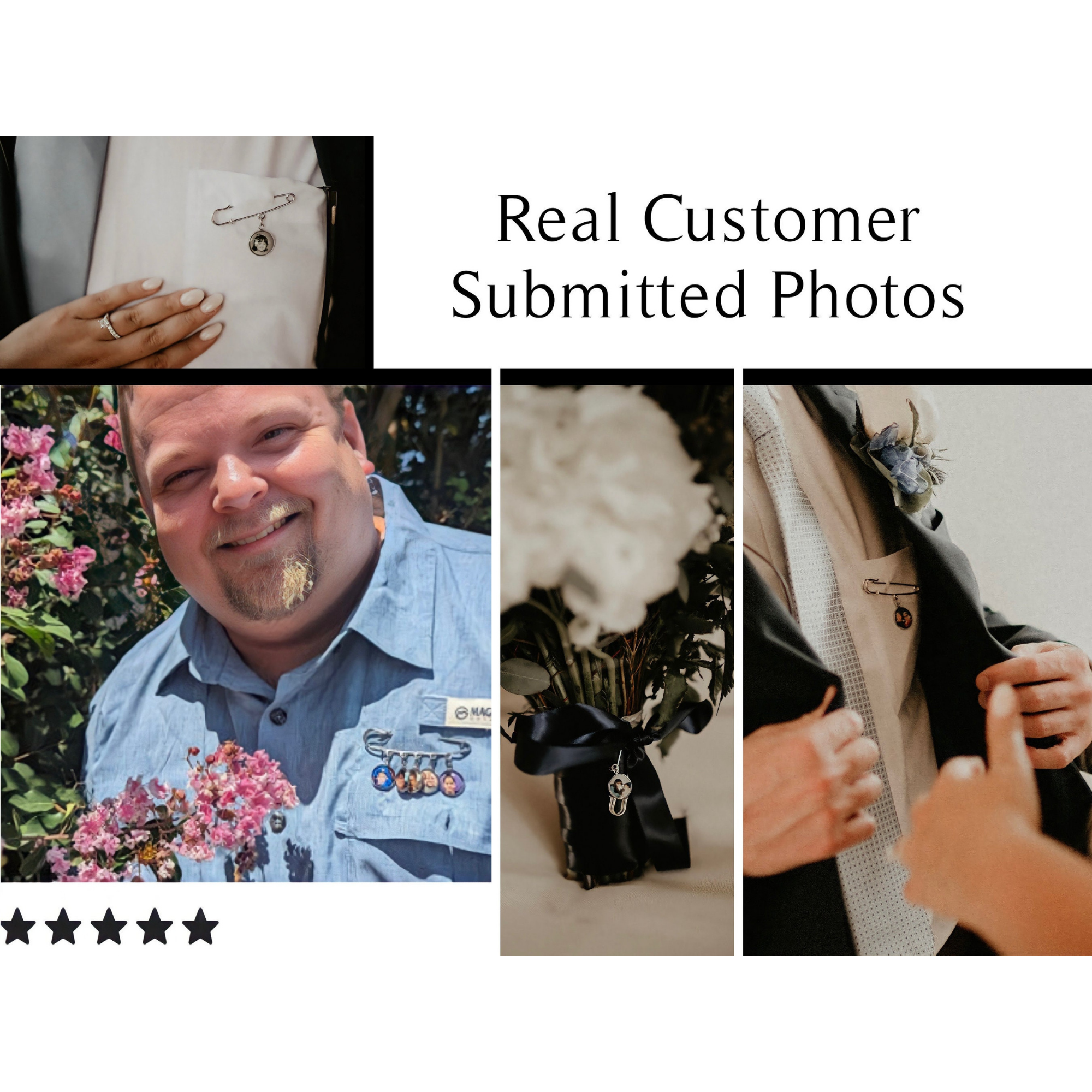 Personalized Photo Boutonniere Lapel Pin for Unique & Love | JNSDec156