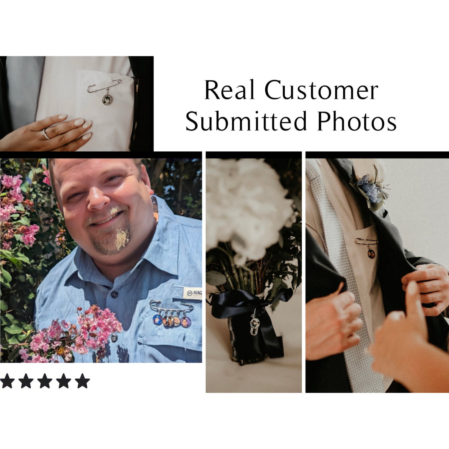 Personalized Photo Boutonniere Lapel Pin for Unique & Love | JNSDec156