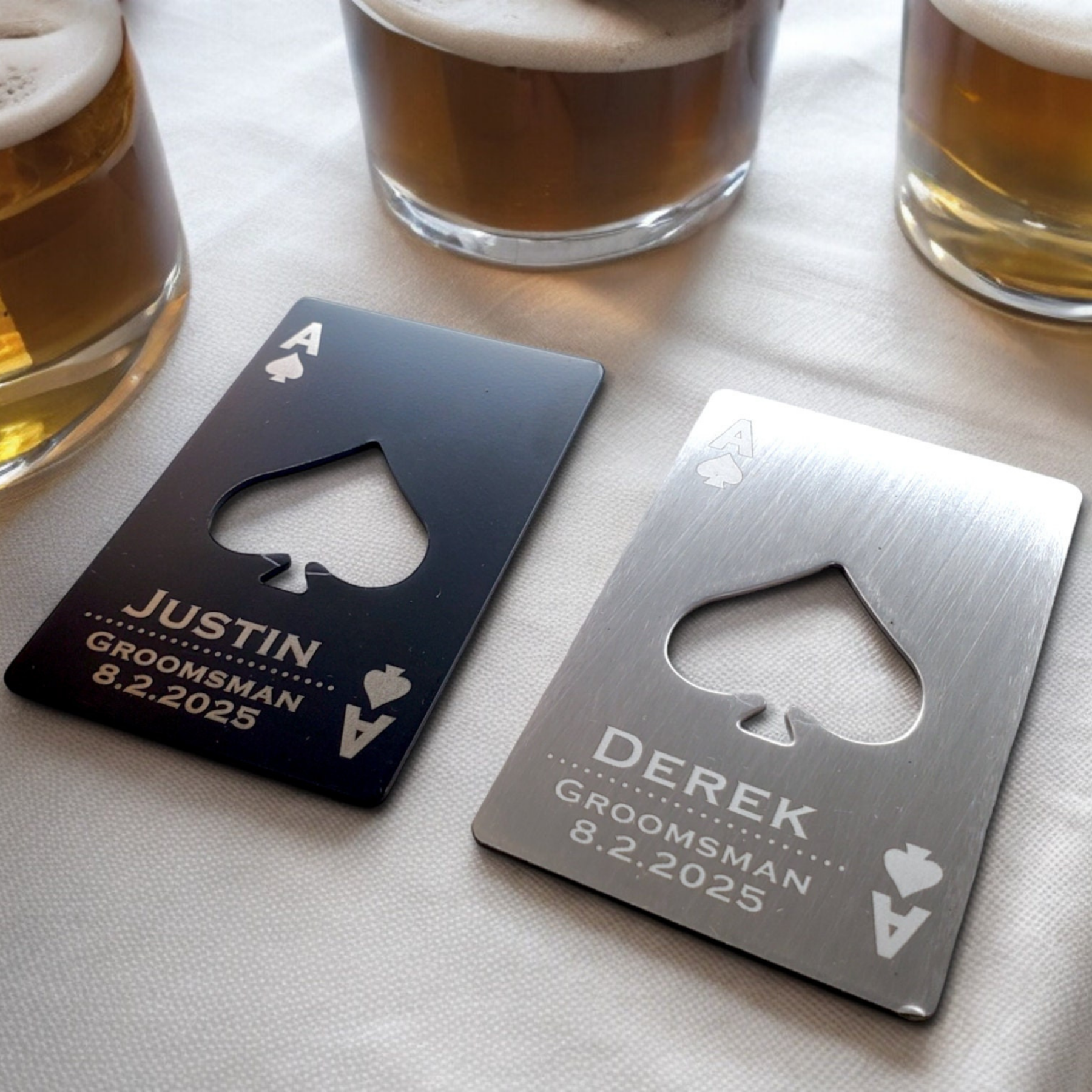 Personalized Engraved Black Steel Bottle Openers for Unique & Love | J