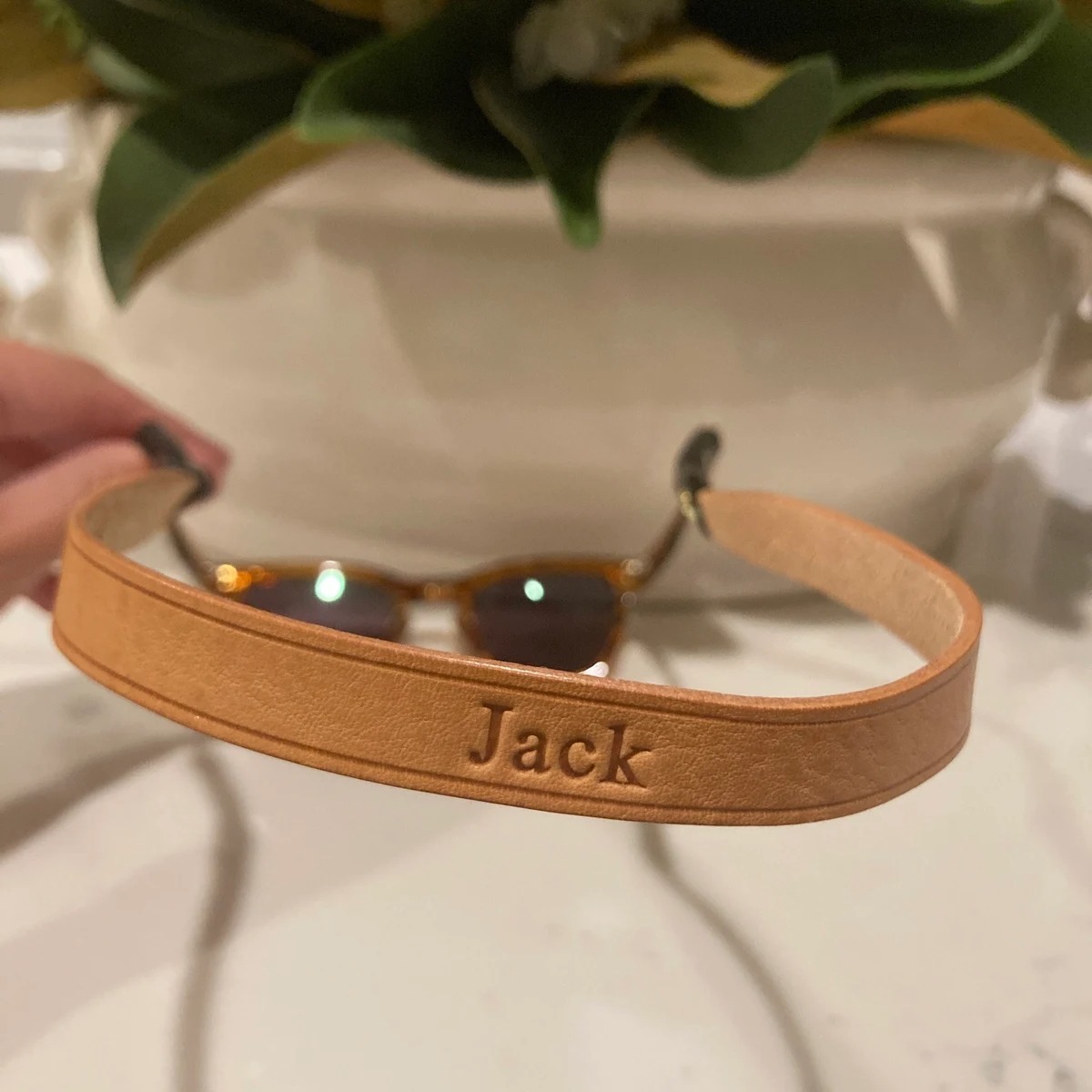 Personalized Name Leather Strap for Sunglasses for Unique & Love | JNSDec157
