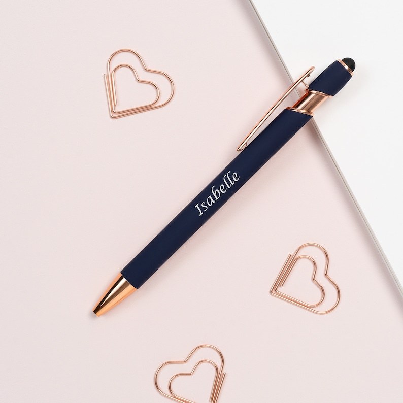 Personalized Luxurious Soft Touch Rose Gold Pen | JNSDec67
