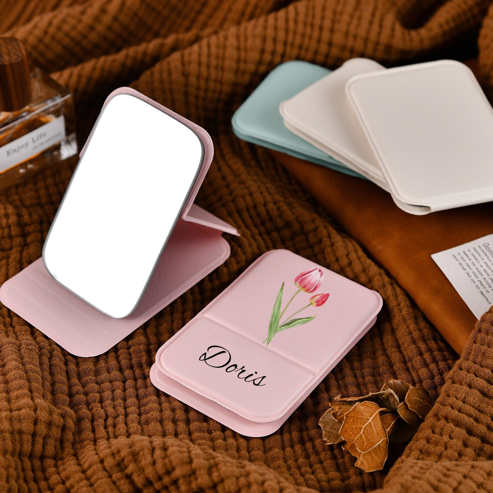 Personalized Birthday Flower Folding Mirror for Unique & Love | JNSDec142