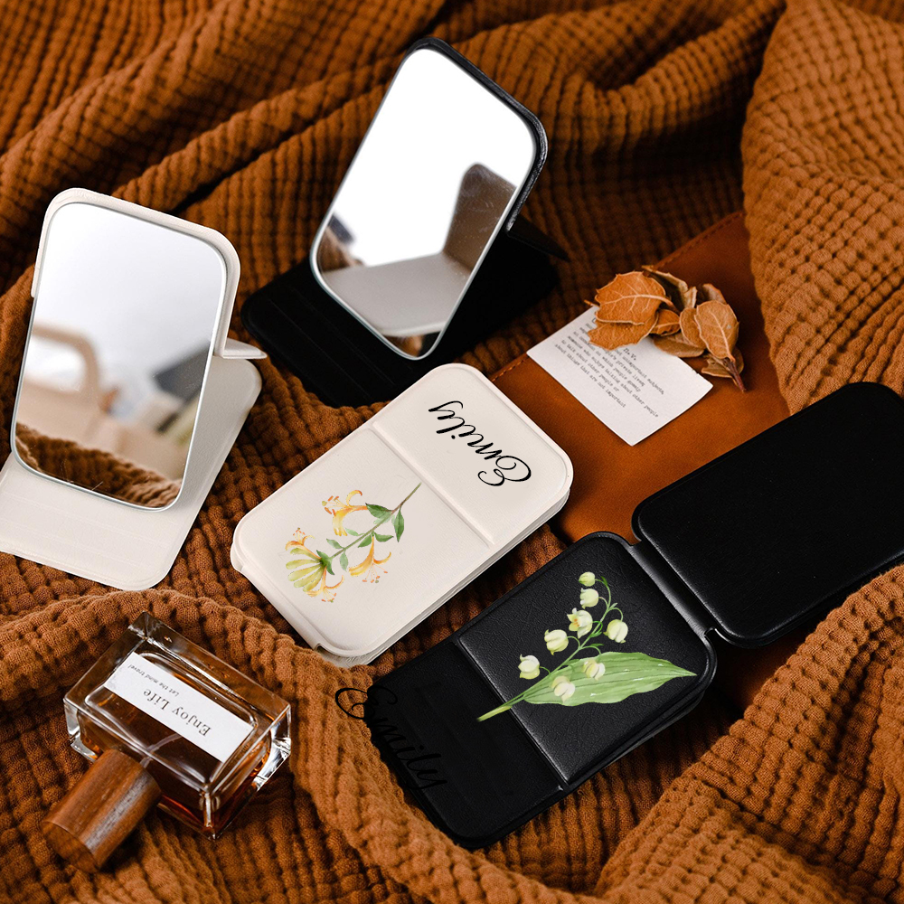 Personalized Birthday Flower Folding Mirror for Unique & Love | JNSDec142