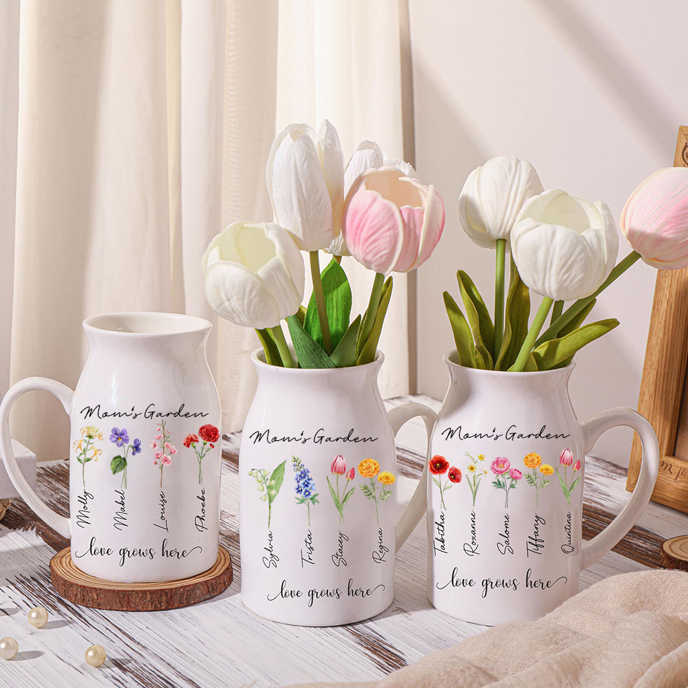 Personalized Mama Grandma Garden Ceramic Vase | JNSDec140