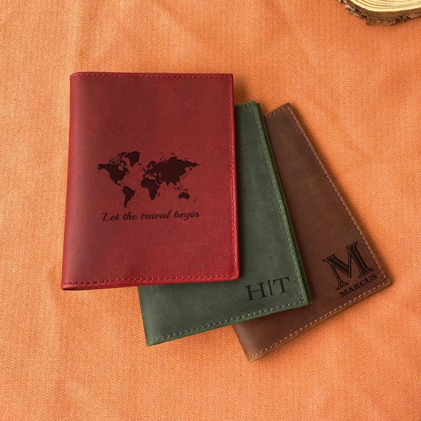 Personalized Monogram Leather AirTag Passport Holder Wallet for Unique & Love | JNSCase09