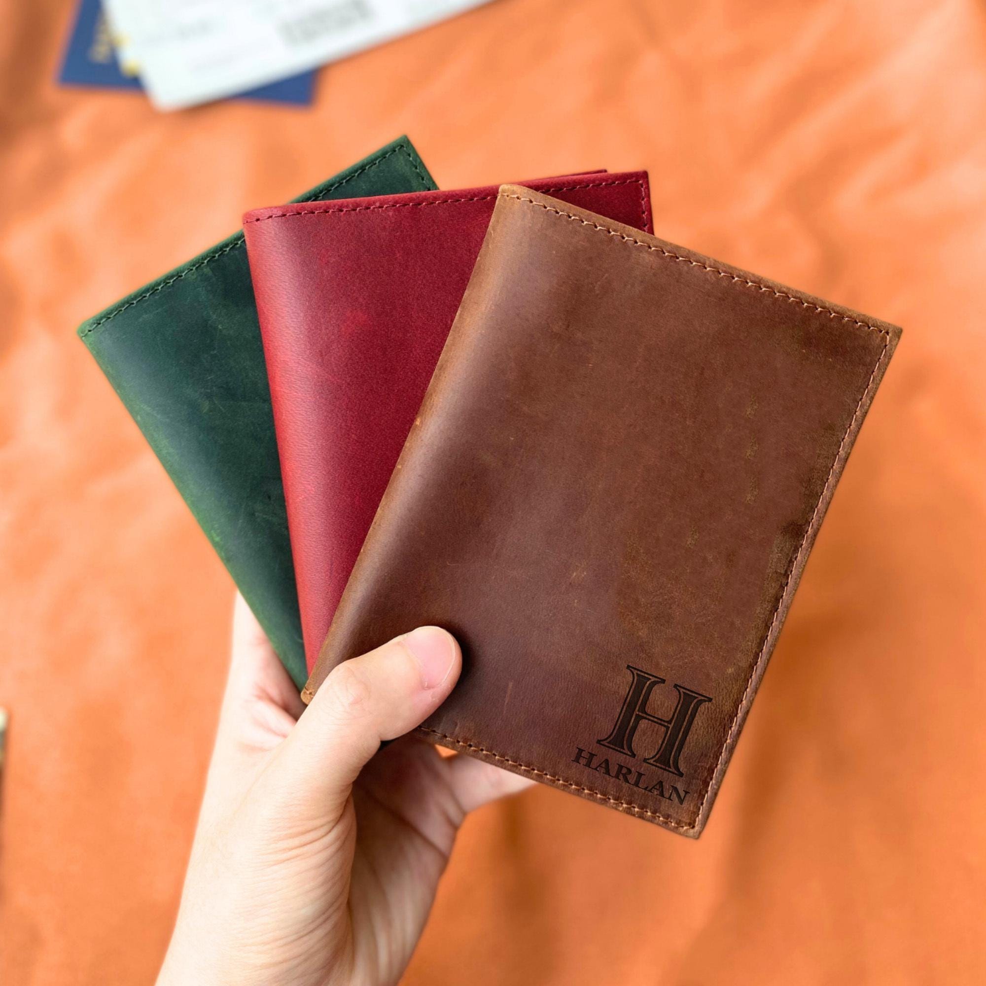 Personalized Monogram Leather AirTag Passport Holder Wallet for Unique & Love | JNSCase09