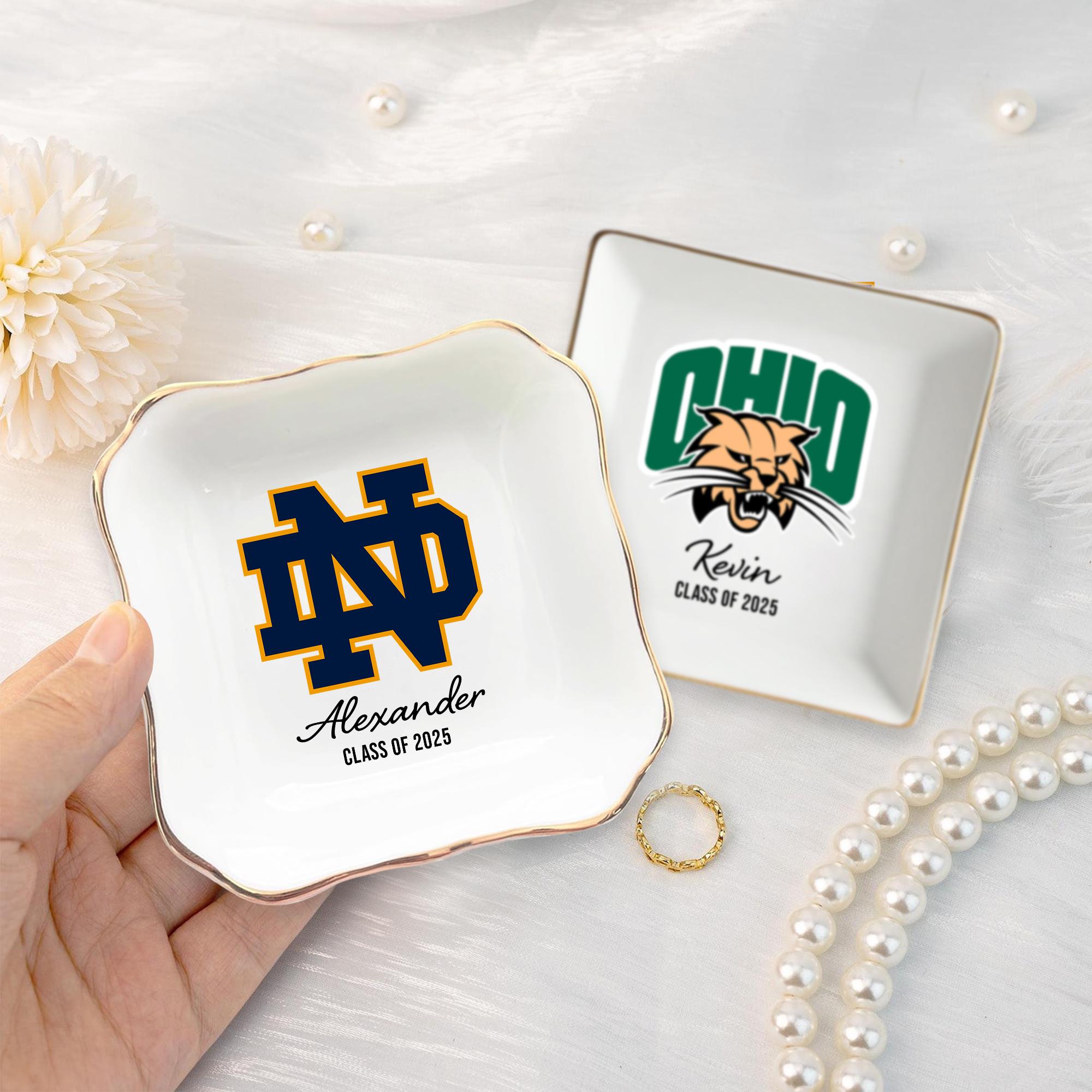 Personalized University Logo Graduation Trinket Ring Dish for Unique & Love | JNSDec143