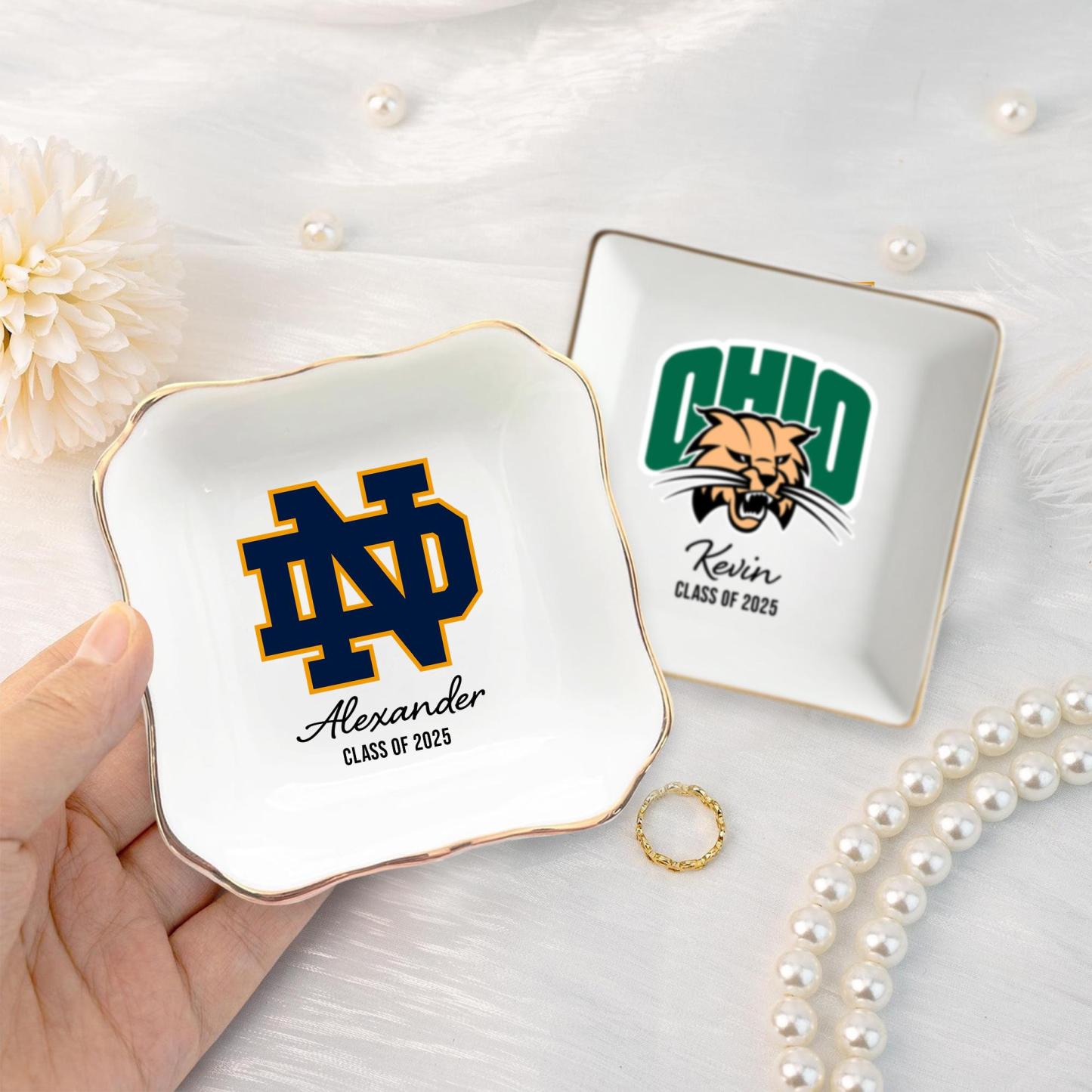 Personalized University Logo Graduation Trinket Ring Dish for Unique & Love | JNSDec143