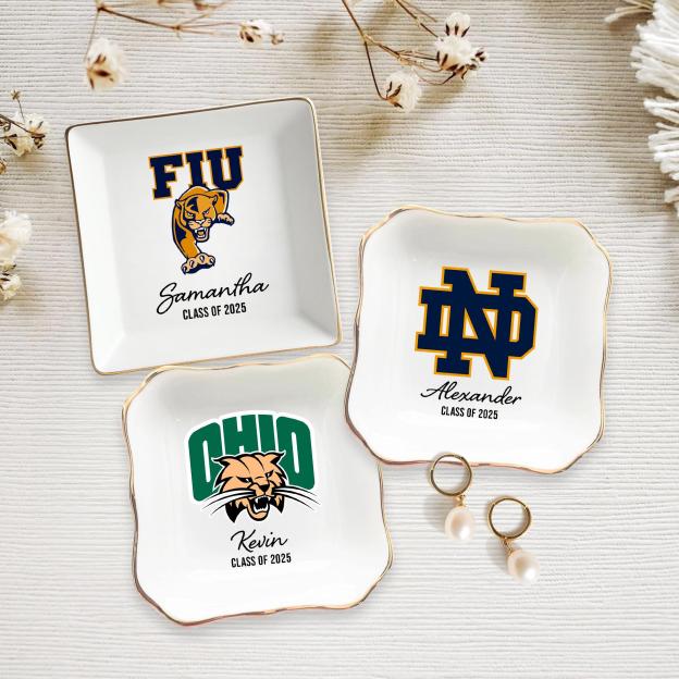 Personalized University Logo Graduation Trinket Ring Dish for Unique & Love | JNSDec143