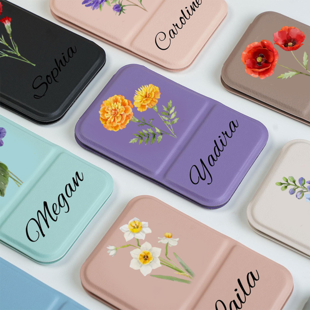 Personalized Birthday Flower Folding Mirror for Unique & Love | JNSDec142