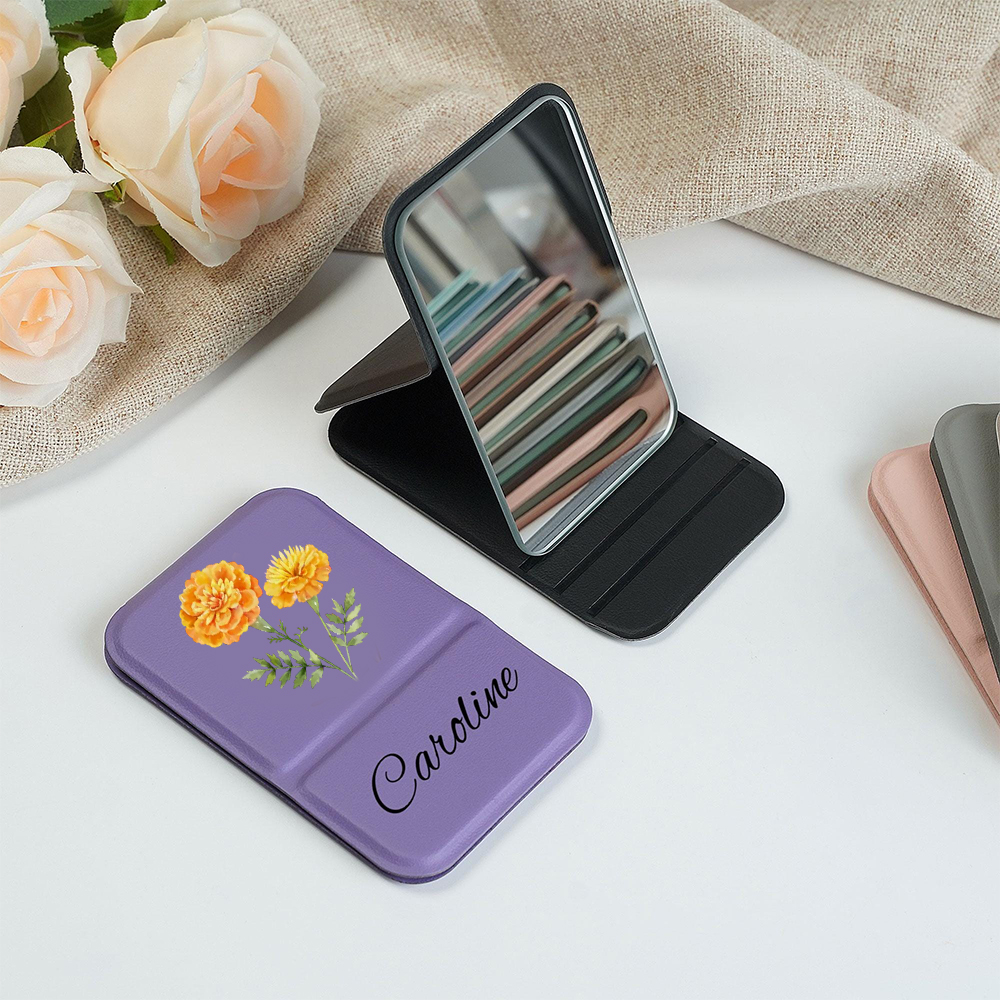 Personalized Birthday Flower Folding Mirror for Unique & Love | JNSDec142